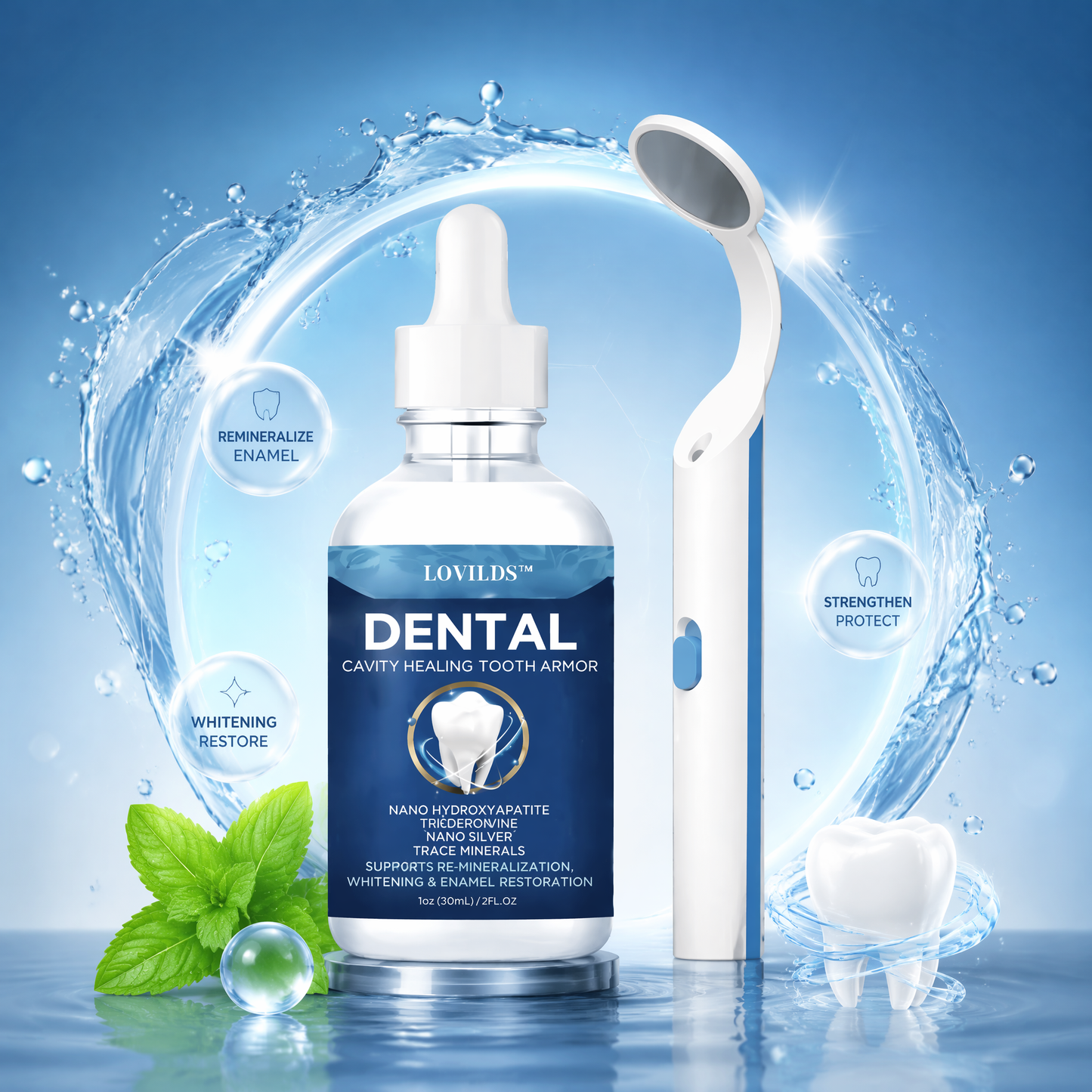LOVILDS™ Advanced Enamel Repair & Whitening Kit (Includes Free LED Mirror)