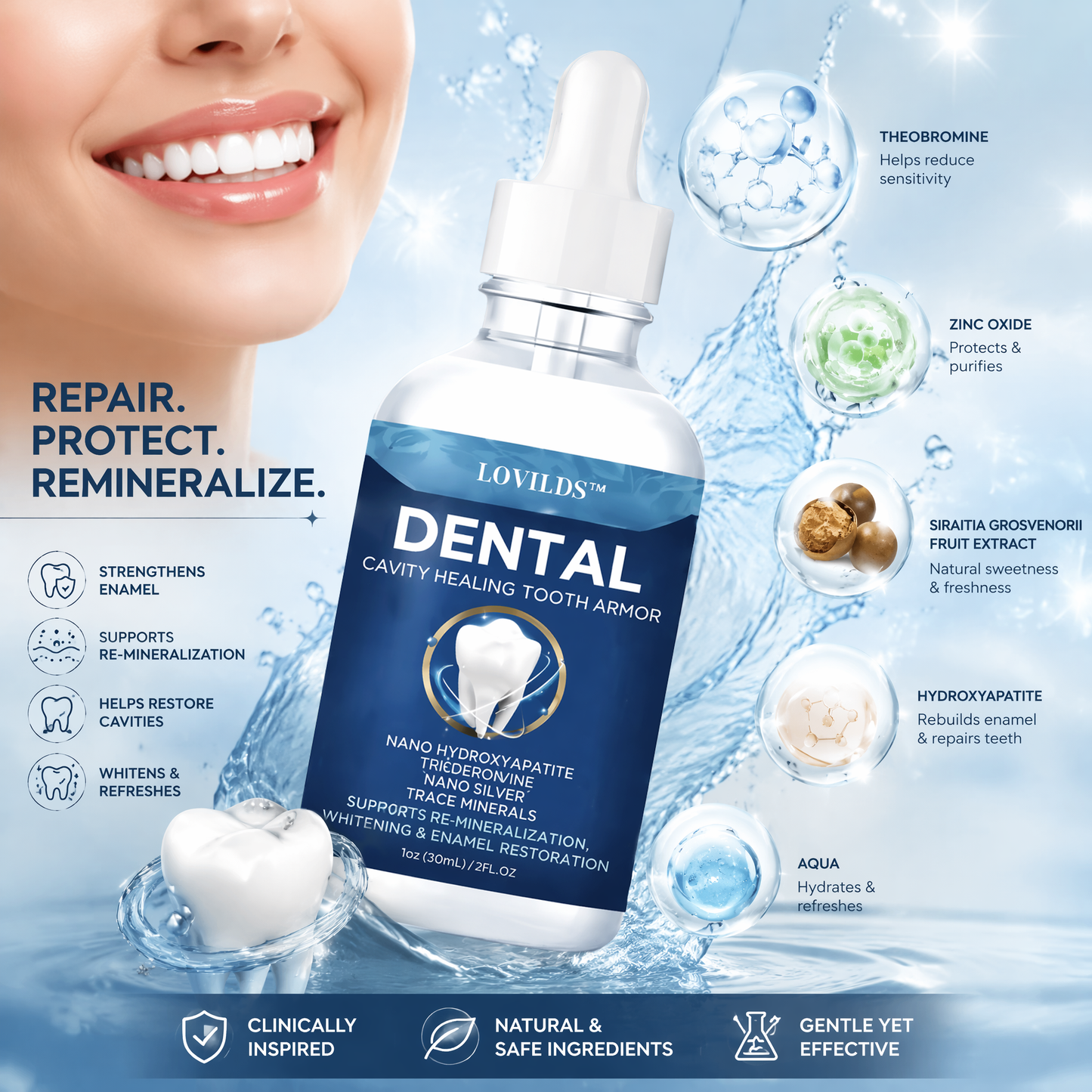 LOVILDS™ Advanced Enamel Repair & Whitening Kit (Includes Free LED Mirror)