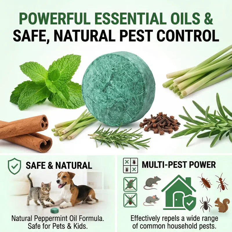 🦟 50% OFF NOW!🔇 🟢 Natural Peppermint Rodent Repellent Tablets