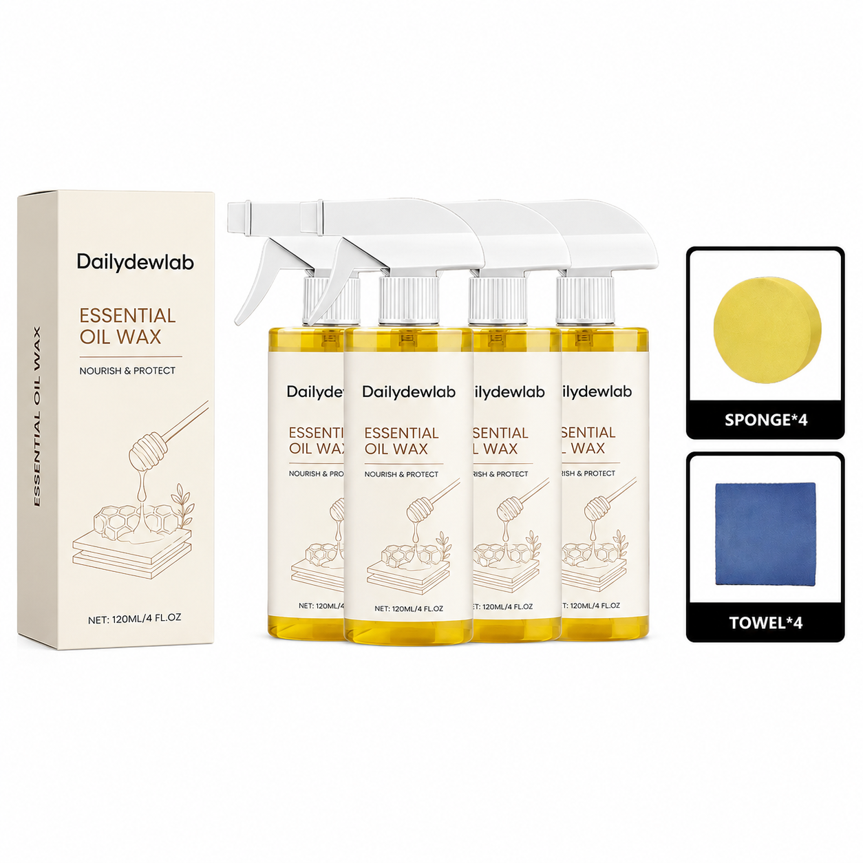 ✨Dailydewlab Natural Beeswax Wood Polish Spray | Revive Faded Wood, Eliminate Dull Look