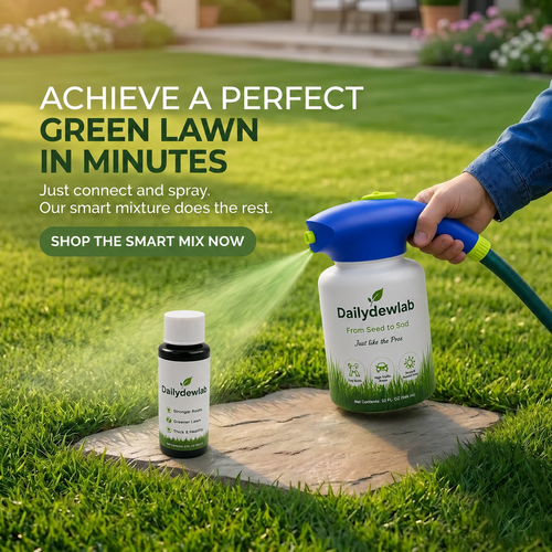 Easy Spray-On Grass Seed & Fertilizer Solution - Instantly Restore Thicker, Greener Lawns in Days