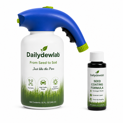 Easy Spray-On Grass Seed & Fertilizer Solution - Instantly Restore Thicker, Greener Lawns in Days