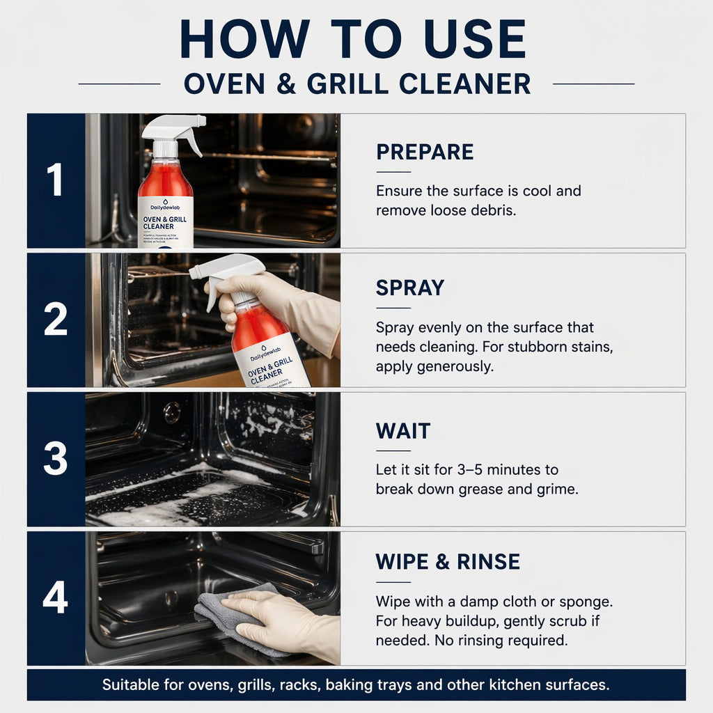 🔥Dailydewlab Oven & Grill Cleaner: Cuts Through Grease & Burnt-On Food Fast
