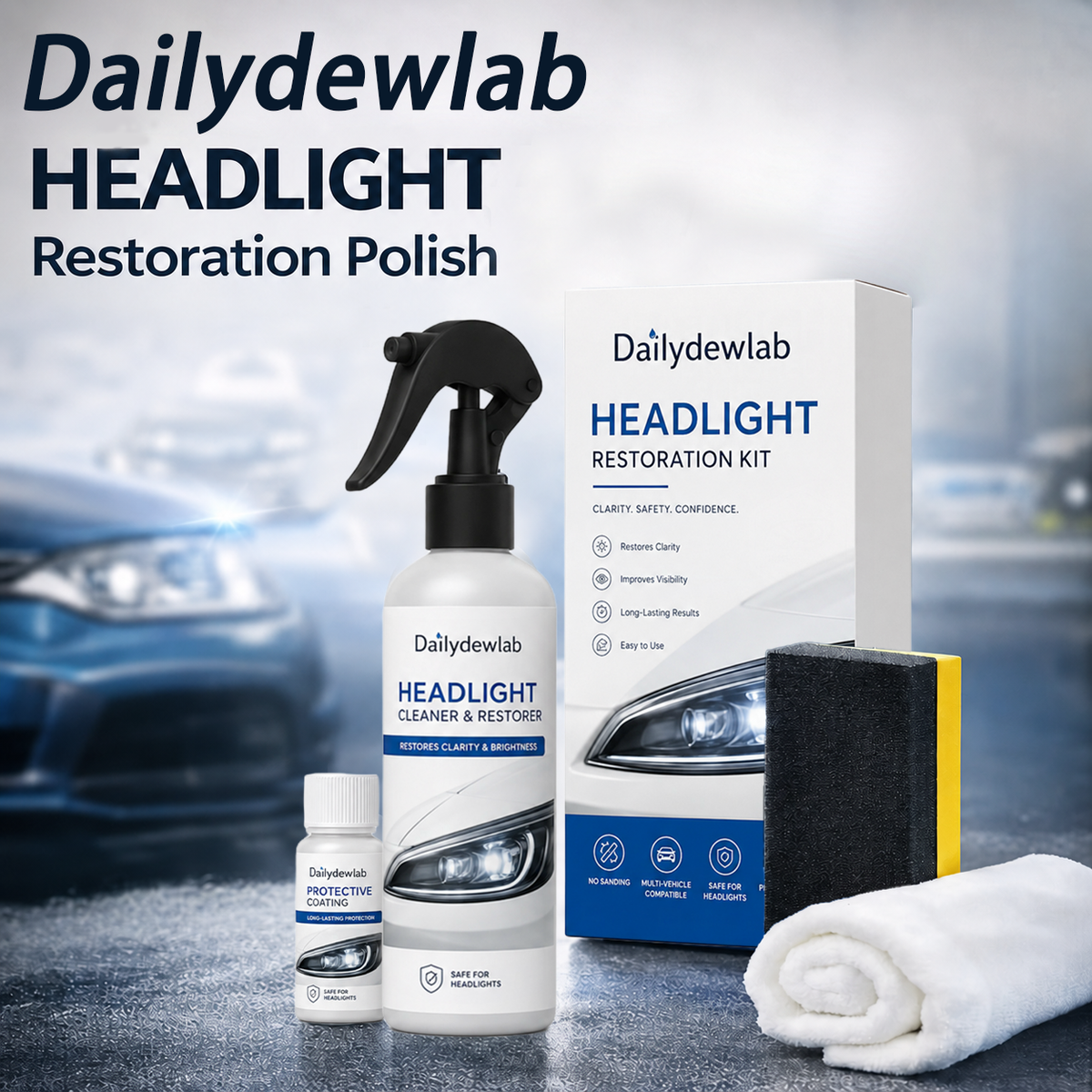 🚘 Automotive Headlamp Restoration Fluid New Lights. No Tools. Pure Clarity